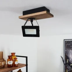 Luminaires Scandinaves-hofstein Plafonnier Giresta LED Brun, Noir, 1 lumière