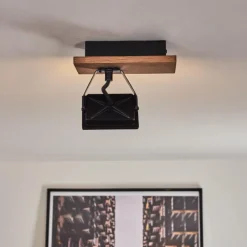 Luminaires Scandinaves-hofstein Plafonnier Giresta LED Brun, Noir, 1 lumière