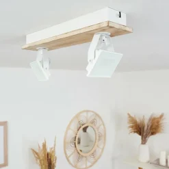 Luminaires Scandinaves-hofstein Plafonnier Giresta LED Écru, Blanc, 2 lumières
