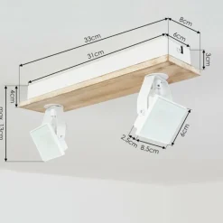 Luminaires Scandinaves-hofstein Plafonnier Giresta LED Écru, Blanc, 2 lumières