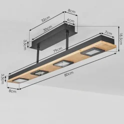 hofstein Plafonnier Giresta LED Noir, 4 lumières