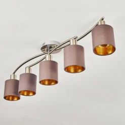 Lampes En Tissu-hofstein Plafonnier Glane Nickel mat, 5 lumières