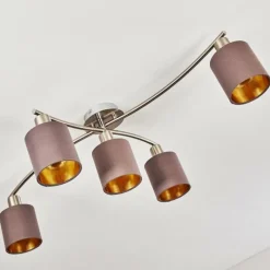 Lampes En Tissu-hofstein Plafonnier Glane Nickel mat, 5 lumières