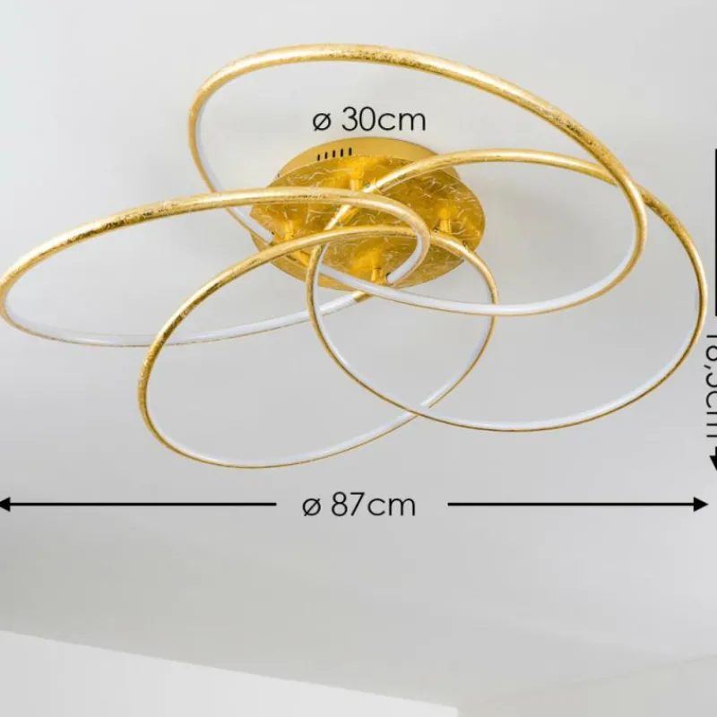Lampes Dorées-hofstein Plafonnier Glen LED Or, 1 lumière, Télécommandes