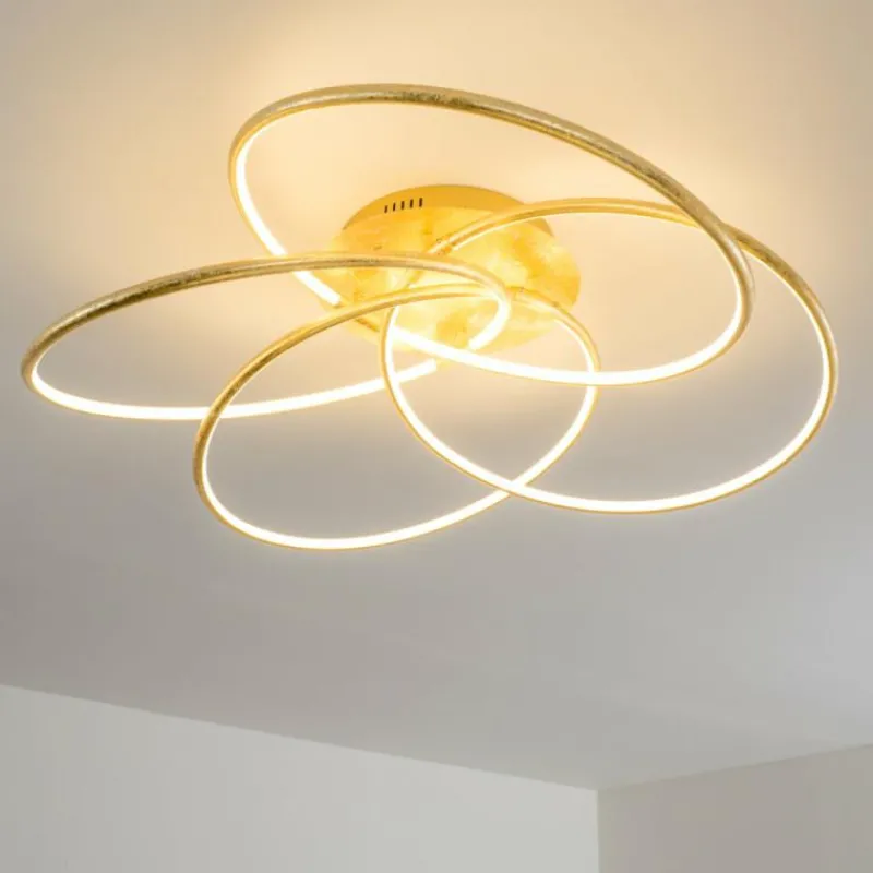 Lampes Dorées-hofstein Plafonnier Glen LED Or, 1 lumière, Télécommandes