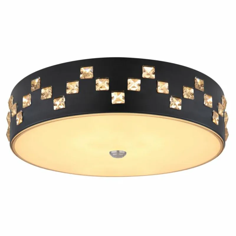 Luminaires Globo Lighting Plafonnier Globo ABELIA LED Noir, 1 lumière