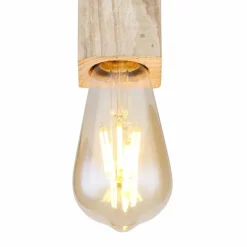 Lampes Vintages & Rétros-Luminaires Globo Lighting Plafonnier Globo ADALIE Bois clair, Noir, 1 lumière