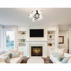 Luminaires Globo Lighting Plafonnier Globo AIDA LED Noir, 7 lumières* Éclairage Led