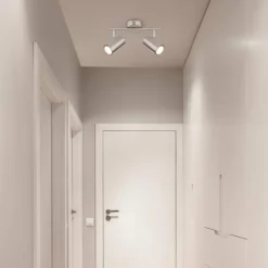 Luminaires Globo Lighting Plafonnier Globo ALLVI Nickel mat, 2 lumières* Spots Et Projecteurs