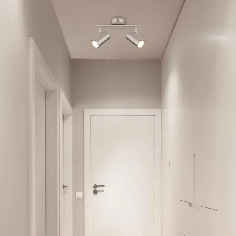 Luminaires Globo Lighting Plafonnier Globo ALLVI Nickel mat, 2 lumières* Spots Et Projecteurs