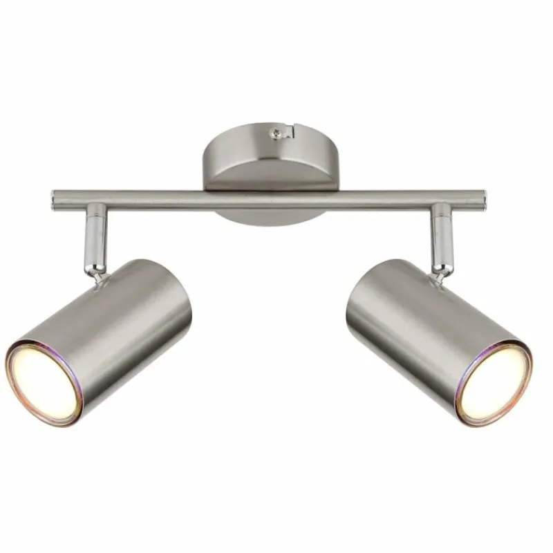 Luminaires Globo Lighting Plafonnier Globo ALLVI Nickel mat, 2 lumières* Spots Et Projecteurs
