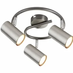 Luminaires Globo Lighting Plafonnier Globo ALLVI Nickel mat, 3 lumières* Spots Et Projecteurs