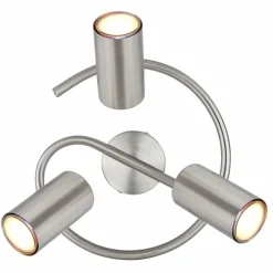 Luminaires Globo Lighting Plafonnier Globo ALLVI Nickel mat, 3 lumières* Spots Et Projecteurs