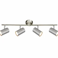 Luminaires Globo Lighting Plafonnier Globo ALLVI Nickel mat, 4 lumières* Spots Et Projecteurs