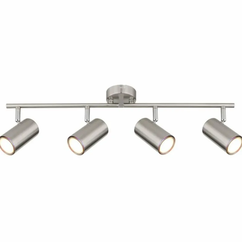 Luminaires Globo Lighting Plafonnier Globo ALLVI Nickel mat, 4 lumières* Spots Et Projecteurs