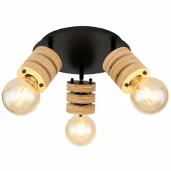 Luminaires Scandinaves-Luminaires Globo Lighting Plafonnier Globo ANGELINE Noir, 3 lumières