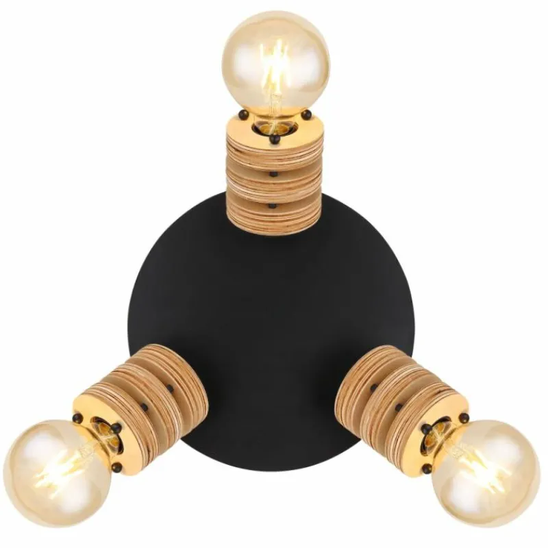 Luminaires Scandinaves-Luminaires Globo Lighting Plafonnier Globo ANGELINE Noir, 3 lumières