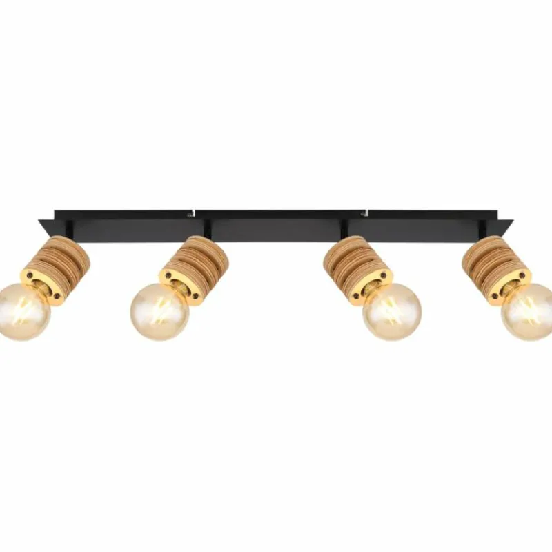 Luminaires Scandinaves-Luminaires Globo Lighting Plafonnier Globo ANGELINE Noir, 4 lumières