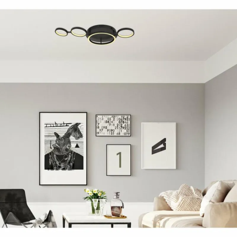 Luminaires Globo Lighting Plafonnier Globo ANTONIUS LED Noir, 1 lumière* Éclairage Led