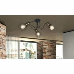 Lampes Dorées-Luminaires Globo Lighting Plafonnier Globo ARGUSTO Noir, 3 lumières