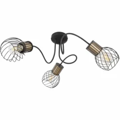 Lampes Dorées-Luminaires Globo Lighting Plafonnier Globo ARGUSTO Noir, 3 lumières