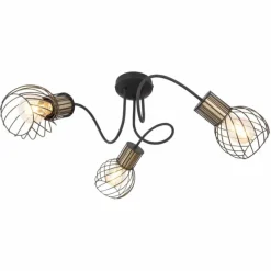 Lampes Dorées-Luminaires Globo Lighting Plafonnier Globo ARGUSTO Noir, 3 lumières