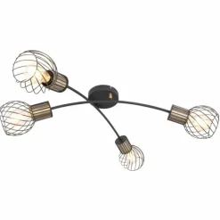 Lampes Dorées-Luminaires Globo Lighting Plafonnier Globo ARGUSTO Noir, 4 lumières