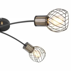 Lampes Dorées-Luminaires Globo Lighting Plafonnier Globo ARGUSTO Noir, 4 lumières