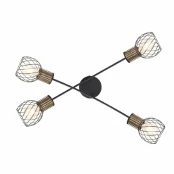 Lampes Dorées-Luminaires Globo Lighting Plafonnier Globo ARGUSTO Noir, 4 lumières