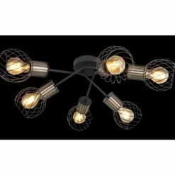 Lampes Dorées-Luminaires Globo Lighting Plafonnier Globo ARGUSTO Noir, 6 lumières
