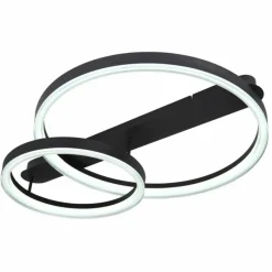 Luminaires Globo Lighting Plafonnier Globo AUGUSTO LED Or, Noir, 2 lumières, Télécommandes, Changeur de couleurs