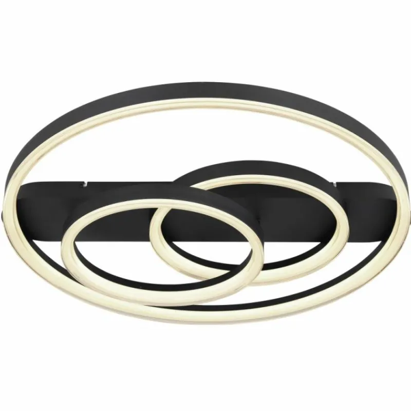 Luminaires Globo Lighting Plafonnier Globo AUGUSTO LED Or, Noir, 2 lumières, Télécommandes, Changeur de couleurs