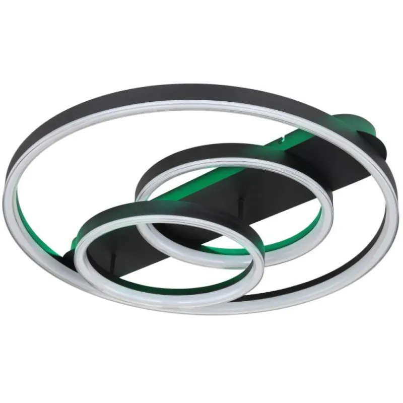 Luminaires Globo Lighting Plafonnier Globo AUGUSTO LED Or, Noir, 2 lumières, Télécommandes, Changeur de couleurs