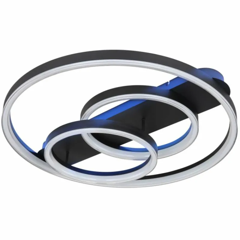 Luminaires Globo Lighting Plafonnier Globo AUGUSTO LED Or, Noir, 2 lumières, Télécommandes, Changeur de couleurs