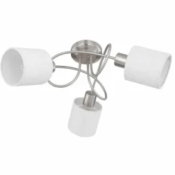 Lampes En Tissu-Luminaires Globo Lighting Plafonnier Globo AVA Nickel mat, 3 lumières