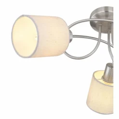 Lampes En Tissu-Luminaires Globo Lighting Plafonnier Globo AVA Nickel mat, 3 lumières