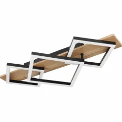 Lampes En Bois-Luminaires Globo Lighting Plafonnier Globo BEATRIX LED Couleur bois, Noir, 1 lumière