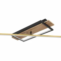 Lampes En Bois-Luminaires Globo Lighting Plafonnier Globo BEATRIX LED Couleur bois, Noir, 2 lumières