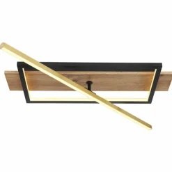 Lampes En Bois-Luminaires Globo Lighting Plafonnier Globo BEATRIX LED Couleur bois, Noir, 2 lumières