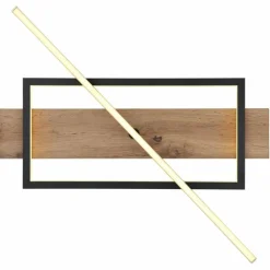 Lampes En Bois-Luminaires Globo Lighting Plafonnier Globo BEATRIX LED Couleur bois, Noir, 2 lumières