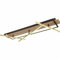 Lampes En Bois-Luminaires Globo Lighting Plafonnier Globo BEATRIX LED Couleur bois, Noir, 2 lumières