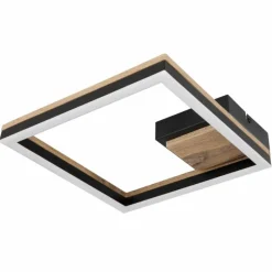 Lampes En Bois-Luminaires Globo Lighting Plafonnier Globo BEATRIX LED Couleur bois, Noir, 1 lumière