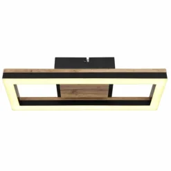 Lampes En Bois-Luminaires Globo Lighting Plafonnier Globo BEATRIX LED Couleur bois, Noir, 1 lumière