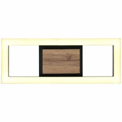 Lampes En Bois-Luminaires Globo Lighting Plafonnier Globo BEATRIX LED Couleur bois, Noir, 1 lumière