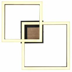 Lampes En Bois-Luminaires Globo Lighting Plafonnier Globo BEATRIX LED Couleur bois, Noir, 1 lumière