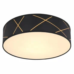 Lampes En Tissu-Luminaires Globo Lighting Plafonnier Globo BEMMO LED Noir, 1 lumière