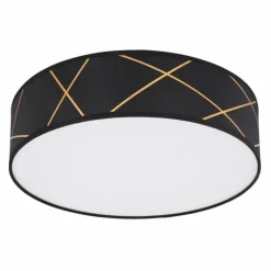 Lampes En Tissu-Luminaires Globo Lighting Plafonnier Globo BEMMO LED Noir, 1 lumière