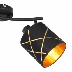 Lampes En Tissu-Luminaires Globo Lighting Plafonnier Globo BEMMO Noir, 2 lumières