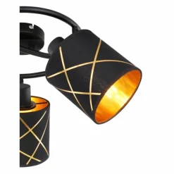 Lampes En Tissu-Luminaires Globo Lighting Plafonnier Globo BEMMO Noir, 3 lumières
