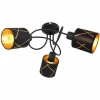 Lampes En Tissu-Luminaires Globo Lighting Plafonnier Globo BEMMO Noir, 3 lumières